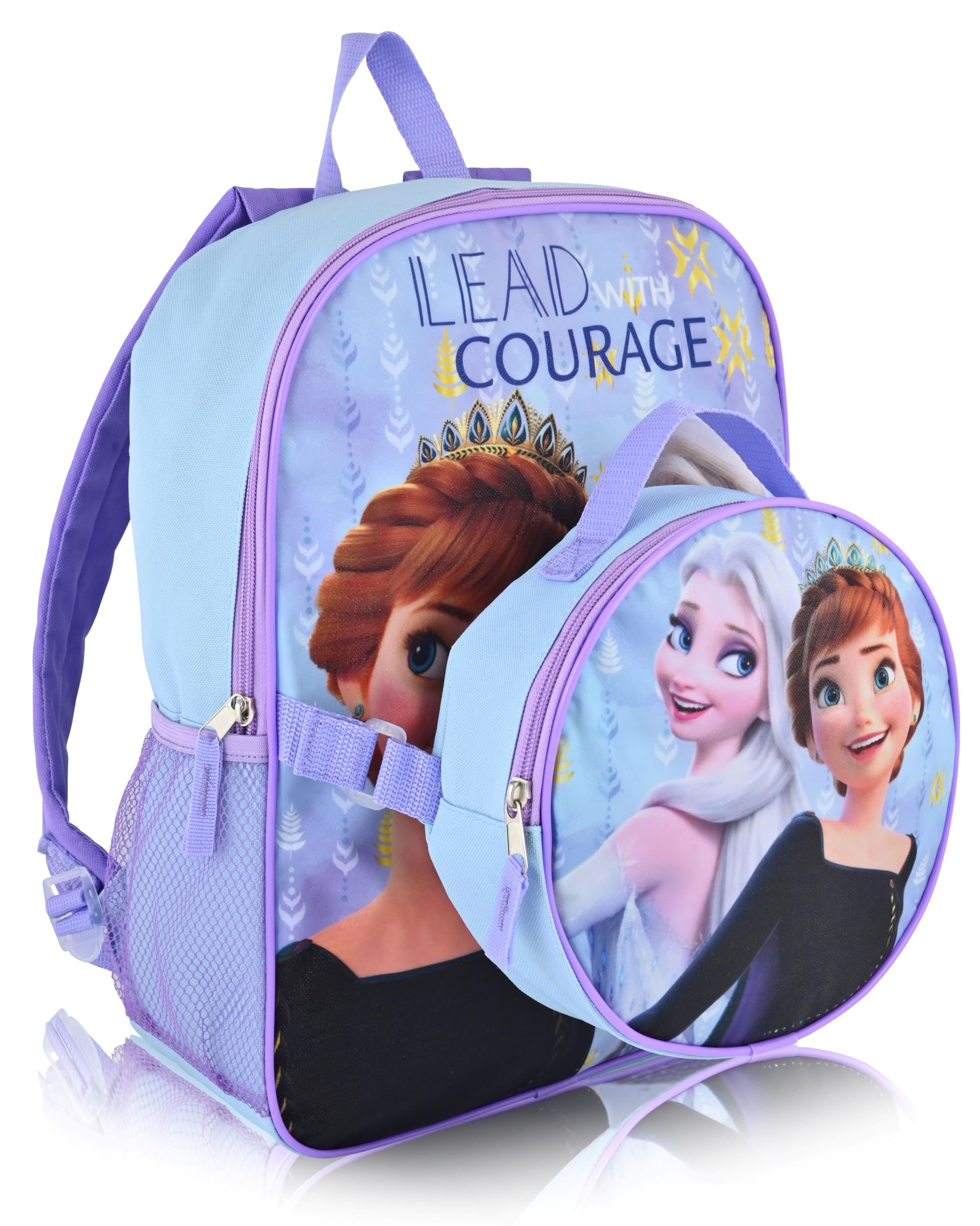 Disney Frozen Backpack With Lunch Box for Kids |Elsa and Anna Insulated Lunch Bag Lunch Box for Girls, Boys, Toddlers | Frozen Backpack for School and Reusable Lunchbox